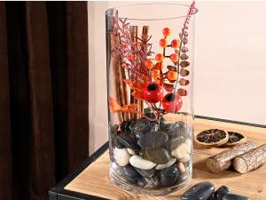 Wholesaler cylindrical vase clear glass