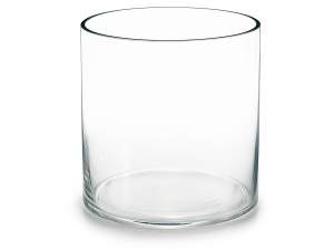 Wholesale clear glass cylindrical vase