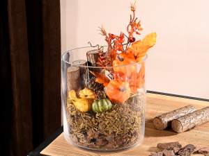 Wholesale clear glass cylindrical vase