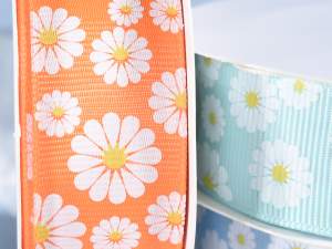 Daisy print fabric ribbons wholesaler