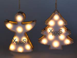 Angrosisti decoratiuni craciun lemn blana led