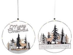 Mayoristas de adornos navideños luces de metal
