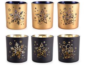 wholesaler jar candle holder christmas gold black