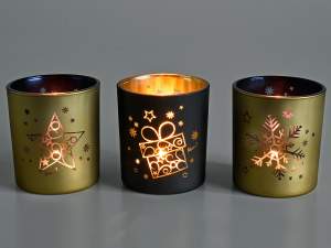 black gold christmas candle holder wholesaler