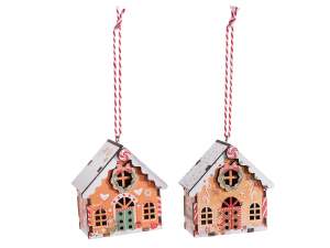 wholesale wooden house christmas tree decoration