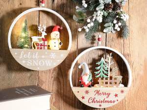 décoration de Noël en bois avec lumière en gros