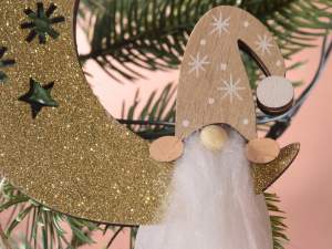 Décoration en gros lune père noël paillettes