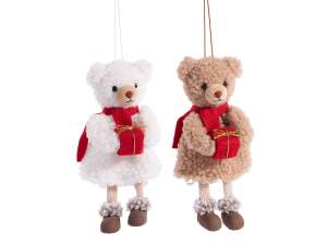 Ours en peluche doux avec paquet cadeau suspendu