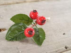 Artificial red berry sprig