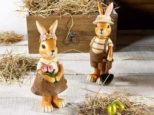 wholesale ceramic decoration easter rabbit