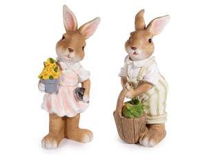 wholesale resin couple rabbits