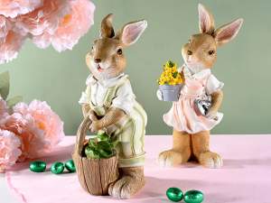 wholesale resin couple rabbits