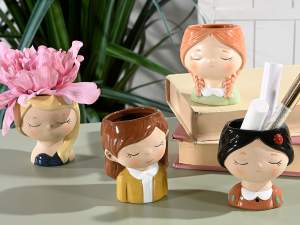wholesale vase face girl makeup holder