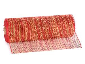 Wholesaler net ribbon red gold lurex