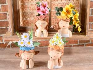 wholesale decorative vase makeup holder face woman