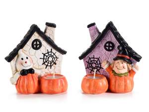 Ingrosso halloween porta candela casetta