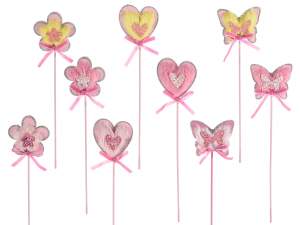 Grossisti decori glitter finto pelo su stick