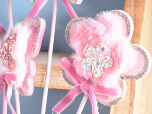 Grossisti decori glitter finto pelo su stick