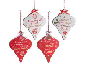 ingrosso decoro albero natale pallina in legno
