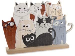 ingrosso decoro gatti legno