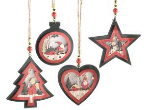 inrgosso decoro luce legno albero stella natale