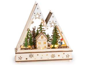 ingrosso decoro legno natale villaggio luci