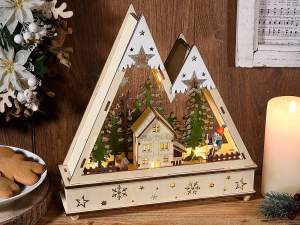 ingrosso decoro legno natale villaggio luci