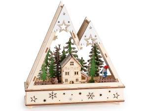 ingrosso decoro legno natale villaggio luci
