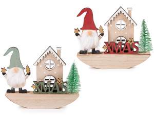 ingrosso decoro xmas babbo natale legno