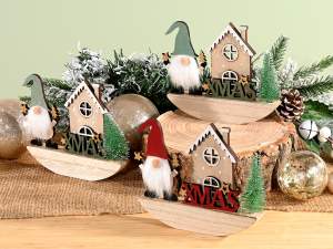 ingrosso decoro xmas babbo natale legno