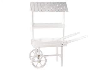 Chariot d'affichage en bois blanc en gros