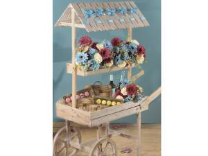 Grossistes chariots décoration vitrine bois