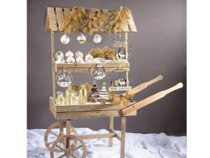Grossistes chariots décoration vitrine bois