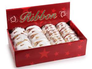 wholesale christmas ribbons snowflake gold