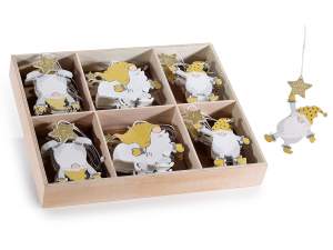 Wholesale wooden gnome tree decorations