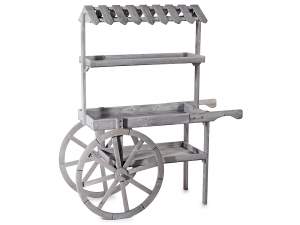 Wholesale grey wooden display cart
