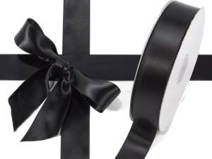 Wholesale black double satin ribbon