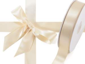 Wholesale double satin ribbon ecru