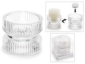 wholesale hourglass glass candle holder