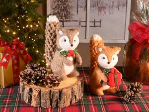 Décoration de Noël en feutre en forme d'écureuil