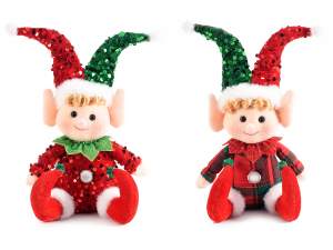 ingrosso peluches elfo natale paillettes