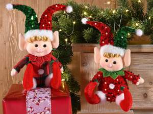 ingrosso peluches elfo natale paillettes