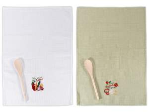 wholesale kit set kitchen towel wooden ladle