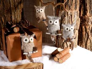 décorations de Noël hibou en gros
