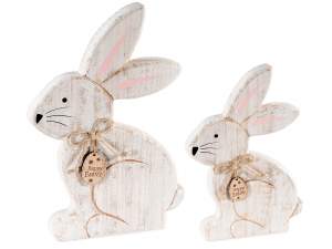 lapin de Pâques en bois en gros