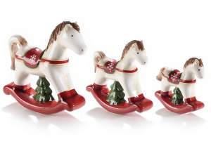 décoration de Noël cheval à bascule