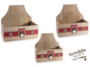 panier de Noël en bois en gros