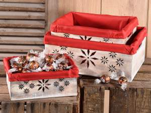 Paniers de Noël en bois sculpté en gros