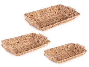 plateau de panier en jacinthe en gros