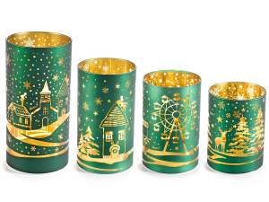Vente en gros lampes de Noël cylindriques en verre